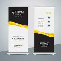 modern roll up banner template with abstract design vector