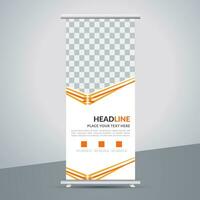 modern roll up banner template with abstract design vector