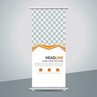 modern roll up banner template with abstract design vector