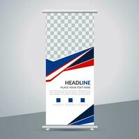 modern roll up banner template with abstract design vector