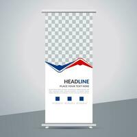 modern roll up banner template with abstract design vector