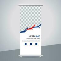 modern roll up banner template with abstract design vector