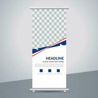 modern roll up banner template with abstract design vector