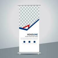 modern roll up banner template with abstract design vector