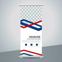 modern roll up banner template with abstract design vector