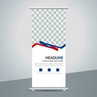 modern roll up banner template with abstract design vector