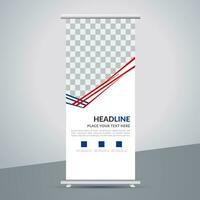 modern roll up banner template with abstract design vector