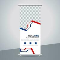 modern roll up banner template with abstract design vector