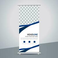 modern roll up banner template with abstract design vector