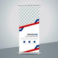 modern roll up banner template with abstract design vector