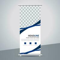 modern roll up banner template with abstract design vector