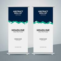 modern roll up banner template with abstract design vector