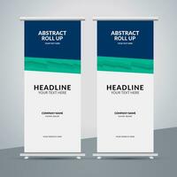 modern roll up banner template with abstract design vector