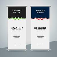 modern roll up banner template with abstract design vector