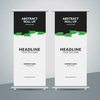 modern roll up banner template with abstract design vector