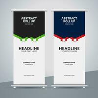 modern roll up banner template with abstract design vector