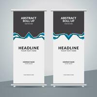 modern roll up banner template with abstract design vector