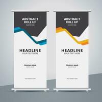 modern roll up banner template with abstract design vector