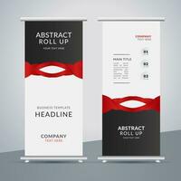 modern roll up banner template with abstract design vector