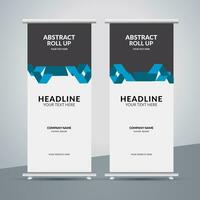 modern roll up banner template with abstract design vector