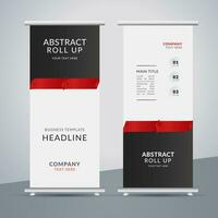 modern roll up banner template with abstract design vector