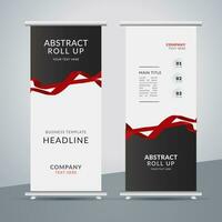 modern roll up banner template with abstract design vector