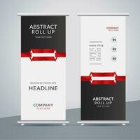 modern roll up banner template with abstract design vector