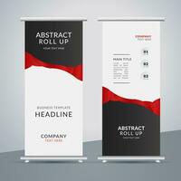 modern roll up banner template with abstract design vector