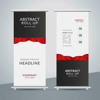 modern roll up banner template with abstract design vector