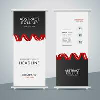 modern roll up banner template with abstract design vector