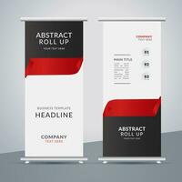 modern roll up banner template with abstract design vector