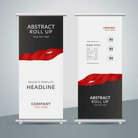 modern roll up banner template with abstract design vector