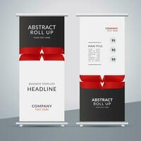 modern roll up banner template with abstract design vector