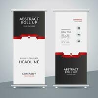 modern roll up banner template with abstract design vector