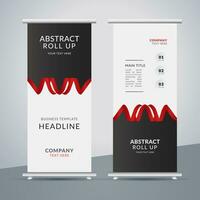 modern roll up banner template with abstract design vector