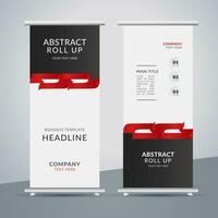 modern roll up banner template with abstract design vector