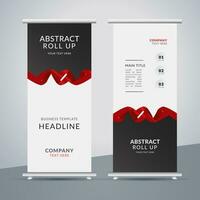 modern roll up banner template with abstract design vector