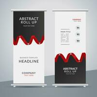 modern roll up banner template with abstract design vector