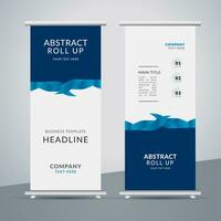 modern roll up banner template with abstract design vector