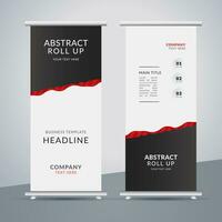 modern roll up banner template with abstract design vector