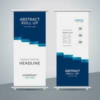 modern roll up banner template with abstract design vector