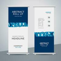 modern roll up banner template with abstract design vector