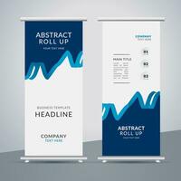 modern roll up banner template with abstract design vector