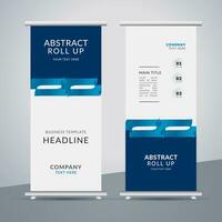 modern roll up banner template with abstract design vector