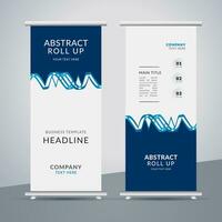 modern roll up banner template with abstract design vector