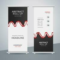 modern roll up banner template with abstract design vector