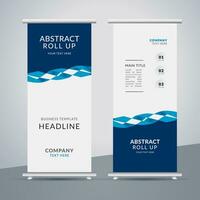 modern roll up banner template with abstract design vector