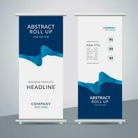 modern roll up banner template with abstract design vector