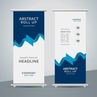 modern roll up banner template with abstract design vector