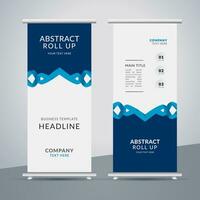 modern roll up banner template with abstract design vector